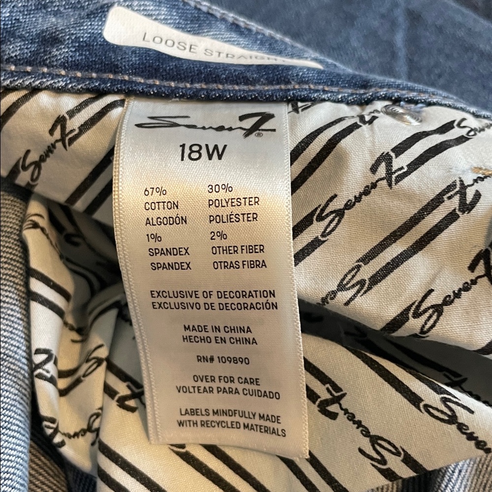 Seven7 Women's Blue loose straight Jeans size 18w brand new with tag - Picture 6 of 7